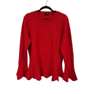 Ted Baker Women's Bobbe Cashmere Blend Peplum Sweater in Red, 5